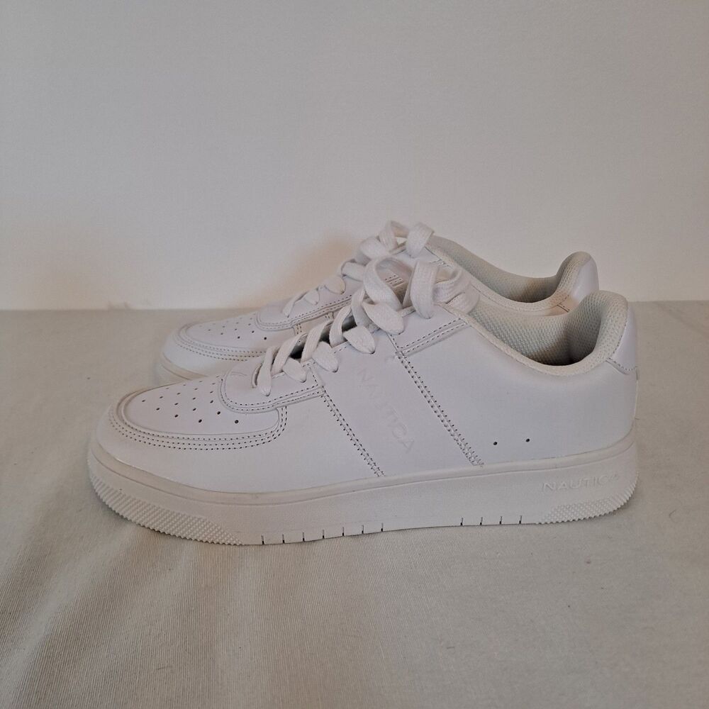 Nautica Women's Casual Sneakers Size 10 White Faux Leather